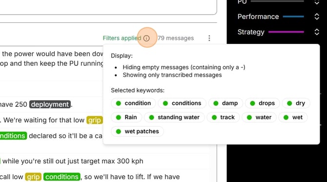 Configuring Keyword Display Settings in OneTranscript Dashboard - Step 9 (2)