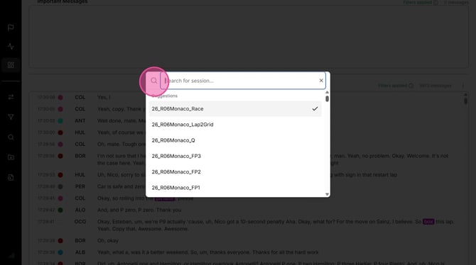 How To Navigate And Search Sessions On OneTranscript - Step 3