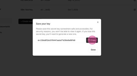 How to Generate a New API Key - Step 12-1