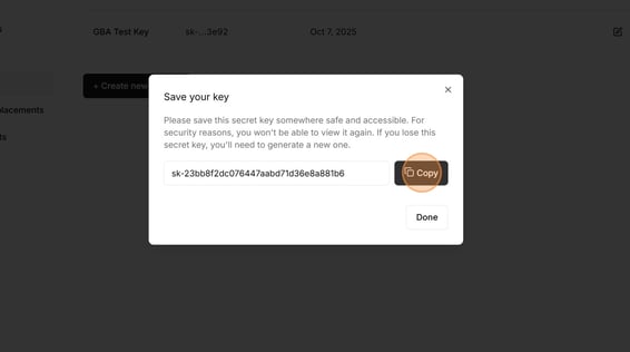 How to Generate a New API Key - Step 12