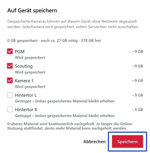 Kamera-Feeds für die Offline-Nutzung speichern - Step 9