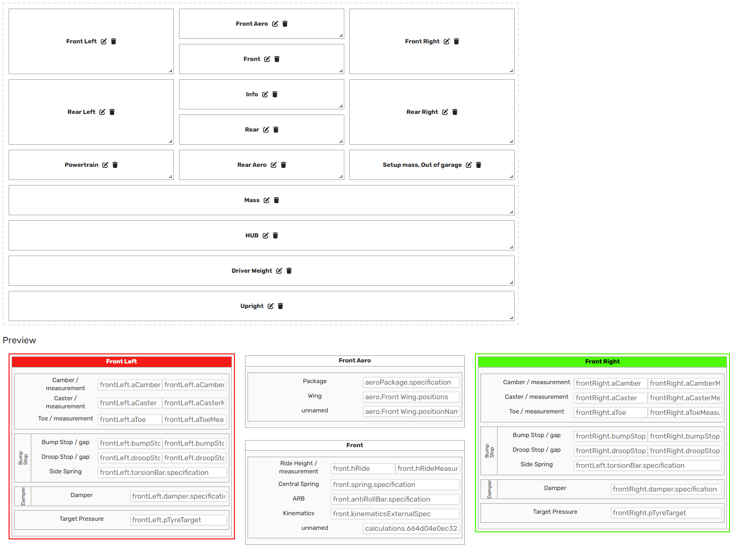 Setup Sheet Layouts